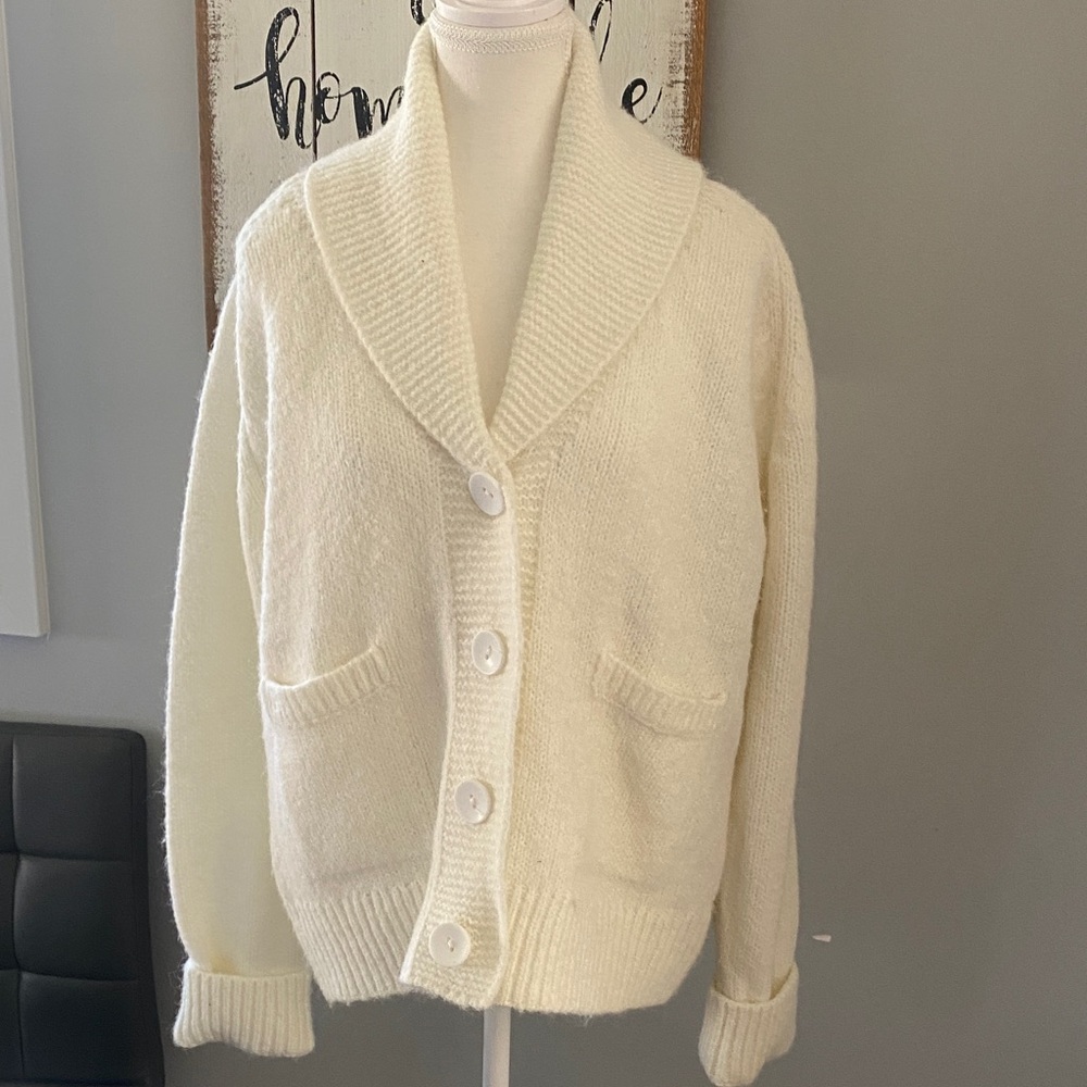 Cozy Cream Shawl Collar Sweater